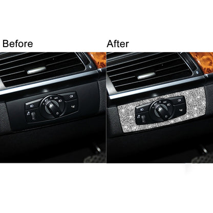 For BMW X5 E70 / X6 E71 2008-2013 Car Headlight Panel Diamond Decoration Sticker, Left Drive by buy2fix