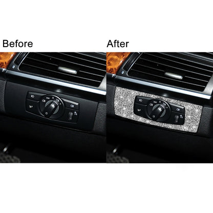 For BMW X5 E70 / X6 E71 2008-2013 Car Headlight Panel Diamond Decoration Sticker, Right Drive by buy2fix