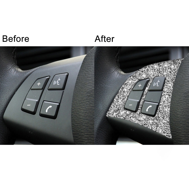 For BMW X5 E70 2008-2013 2pcs Car Steering Wheel Buttons Diamond Decoration Sticker, Left and Right Drive by buy2fix