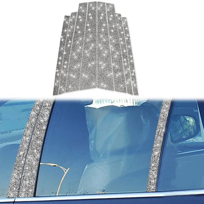 For BMW X5 E70 2008-2013 8pcs Car B-Pillar Diamond Decoration Sticker, Left and Right Drive by buy2fix