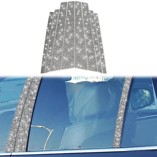 For BMW X5 E70 2008-2013 8pcs Car B-Pillar Diamond Decoration Sticker, Left and Right Drive by buy2fix