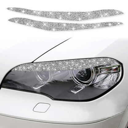 For BMW X5 E70 2010-2012 Car Light Eyebrow Diamond Decoration Sticker, Left and Right Drive by buy2fix