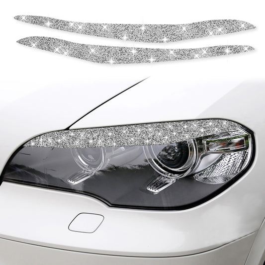For BMW X5 E70 2010-2012 Car Light Eyebrow Diamond Decoration Sticker, Left and Right Drive by buy2fix