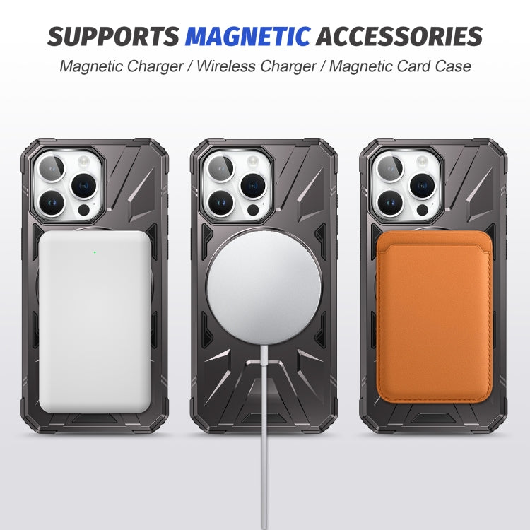 For iPhone 14/13 MagSafe Magnetic Shockproof Phone Case with Ring Holder(Dark Grey) by buy2fix