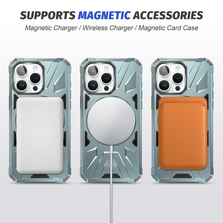 For iPhone 12/12 Pro MagSafe Magnetic Shockproof Phone Case with Ring Holder(Green) by buy2fix