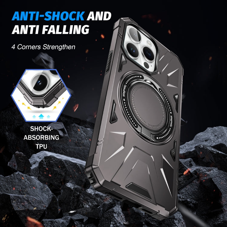 For iPhone 11 MagSafe Magnetic Shockproof Phone Case with Ring Holder(Dark Grey) by buy2fix