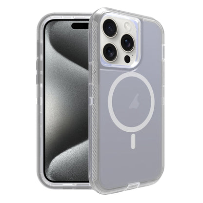 For iPhone 15 Pro Max Shockproof MagSafe Magnetic Phone Case(Transparent Grey) - iPhone 15 Pro Max Cases by buy2fix | Online Shopping UK | buy2fix