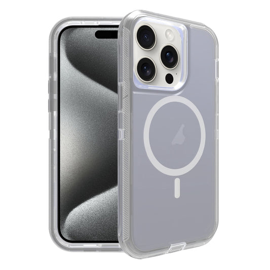 For iPhone 15 Pro Max Shockproof MagSafe Magnetic Phone Case(Transparent Grey) - iPhone 15 Pro Max Cases by buy2fix | Online Shopping UK | buy2fix