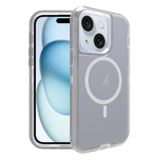For iPhone 15 Shockproof MagSafe Magnetic Phone Case(Transparent Grey) - iPhone 15 Cases by buy2fix | Online Shopping UK | buy2fix