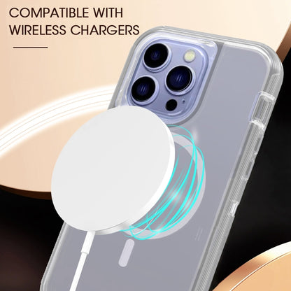 For iPhone 14 Shockproof MagSafe Magnetic Phone Case(Transparent Grey) by buy2fix