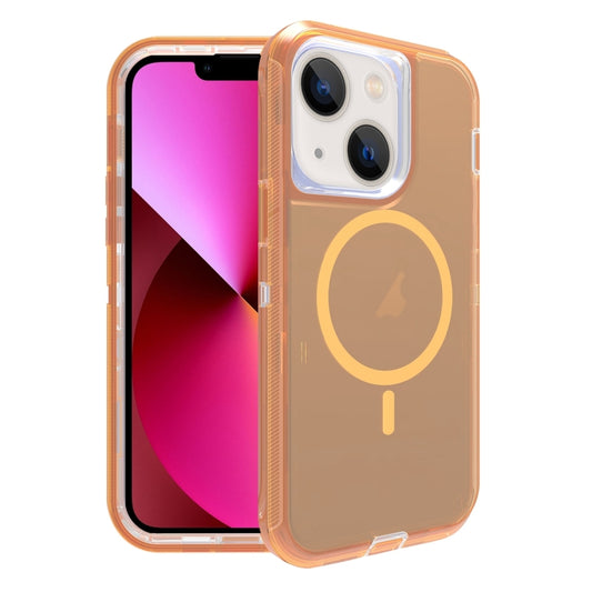 For iPhone 13 Shockproof MagSafe Magnetic Phone Case(Transparent Gold) - iPhone 13 Cases by buy2fix | Online Shopping UK | buy2fix
