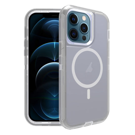 For iPhone 12 Pro Max Shockproof MagSafe Magnetic Phone Case(Transparent Grey) - iPhone 12 Pro Max Cases by buy2fix | Online Shopping UK | buy2fix