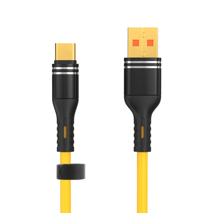 USB to USB-C / Type-C Liquid Silicone Charging Data Cable, Length: 1.2m(Yellow) by buy2fix