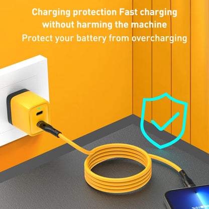 USB-C / Type-C to USB-C / Type-C Liquid Silicone Charging Data Cable, Length: 1.2m(Yellow) by buy2fix