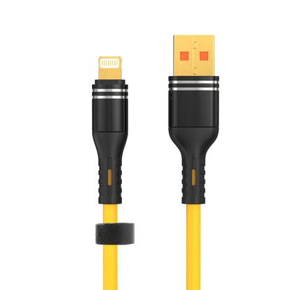 USB to 8 Pin Liquid Silicone Charging Data Cable, Length: 1.2m(Yellow) by buy2fix