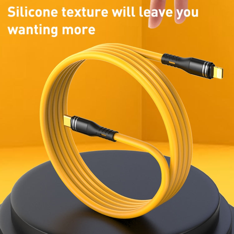 USB to 8 Pin Liquid Silicone Charging Data Cable, Length: 1.2m(Yellow) by buy2fix