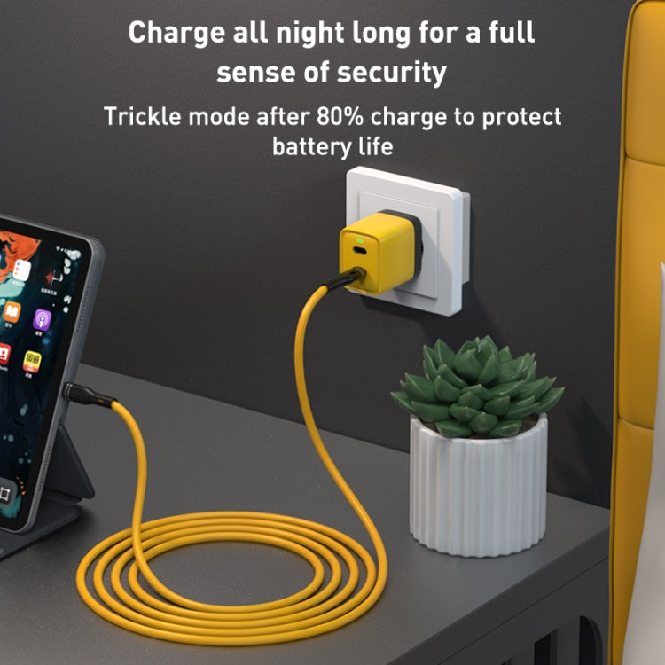 USB-C / Type-C to 8 Pin Liquid Silicone Charging Data Cable, Length: 1.2m(Yellow) by buy2fix