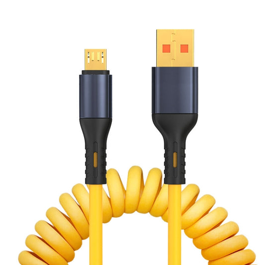 XJ-U101 USB to Micro USB Spring Charging Data Cable, Length: 1.5m(Yellow) by buy2fix