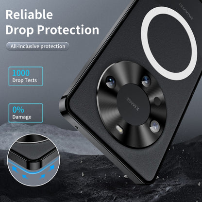 Huawei Mate 60 MagSafe Magnetic Frosted Metal Phone Case(Black) - Huawei Cases by buy2fix | Online Shopping UK | buy2fix