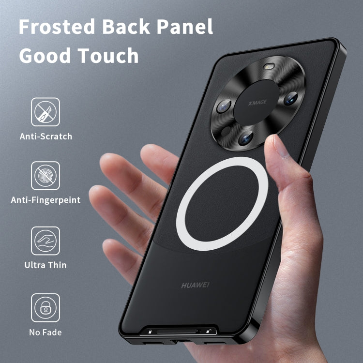 Huawei Mate 60 MagSafe Magnetic Frosted Metal Phone Case(Black) - Huawei Cases by buy2fix | Online Shopping UK | buy2fix