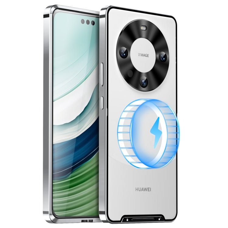 Huawei Mate 60 MagSafe Magnetic Frosted Metal Phone Case(Silver) - Huawei Cases by buy2fix | Online Shopping UK | buy2fix