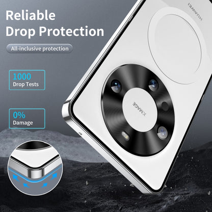 Huawei Mate 60 MagSafe Magnetic Frosted Metal Phone Case(Silver) - Huawei Cases by buy2fix | Online Shopping UK | buy2fix