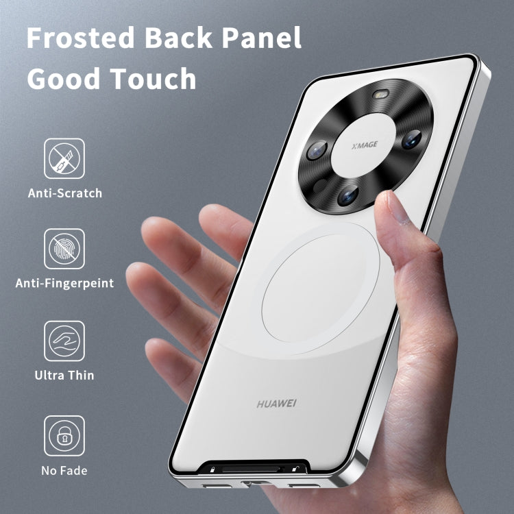 Huawei Mate 60 MagSafe Magnetic Frosted Metal Phone Case(Silver) - Huawei Cases by buy2fix | Online Shopping UK | buy2fix