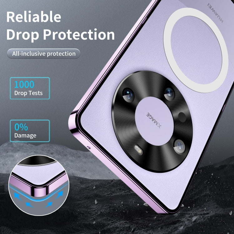 Huawei Mate 60 MagSafe Magnetic Frosted Metal Phone Case(Purple) - Huawei Cases by buy2fix | Online Shopping UK | buy2fix