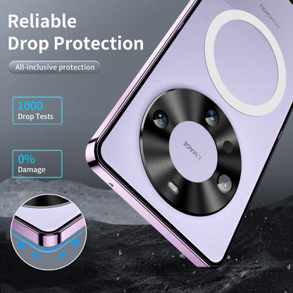 Huawei Mate 60 MagSafe Magnetic Frosted Metal Phone Case(Purple) - Huawei Cases by buy2fix | Online Shopping UK | buy2fix