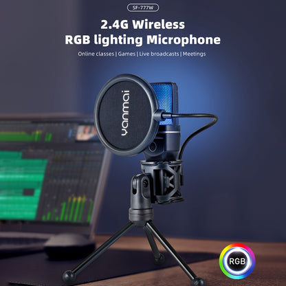 Yanmai SF-777W 2.4G Wireless Gaming Desktop Microphone with RGB Light & Blowout Net by Yanmai