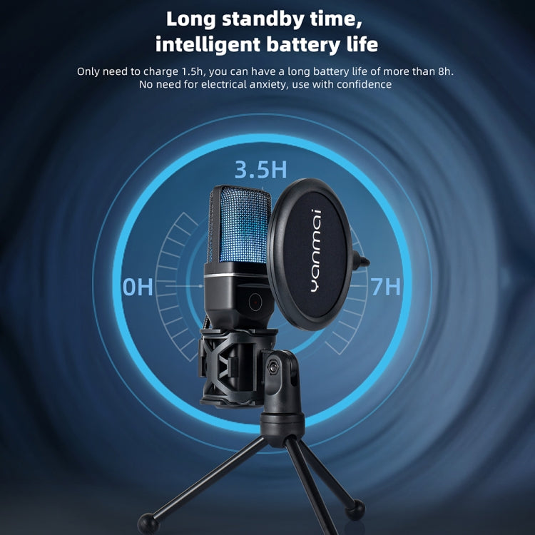 Yanmai SF-777W 2.4G Wireless Gaming Desktop Microphone with RGB Light & Blowout Net by Yanmai