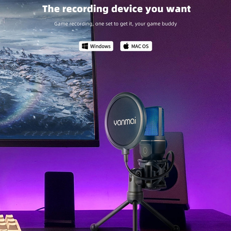 Yanmai SF-777W 2.4G Wireless Gaming Desktop Microphone with RGB Light & Blowout Net by Yanmai