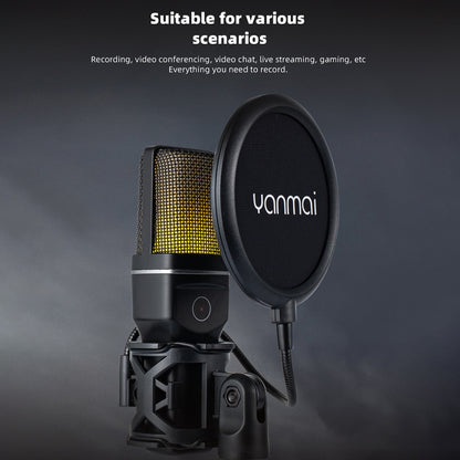 Yanmai SF-777W 2.4G Wireless Gaming Desktop Microphone with RGB Light & Blowout Net by Yanmai