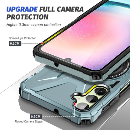 For Samsung Galaxy A24 5G MagSafe Magnetic Shockproof Phone Case with Ring Holder(Green) by buy2fix