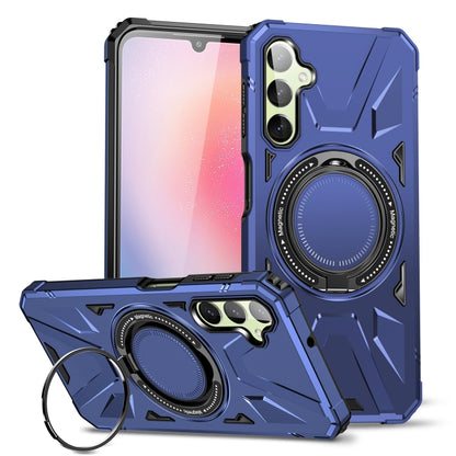 For Samsung Galaxy A54 5G MagSafe Magnetic Shockproof Phone Case with Ring Holder(Navy Blue) by buy2fix