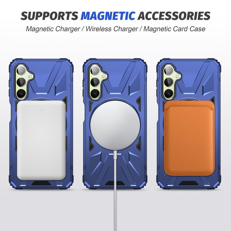 For Samsung Galaxy A54 5G MagSafe Magnetic Shockproof Phone Case with Ring Holder(Navy Blue) by buy2fix