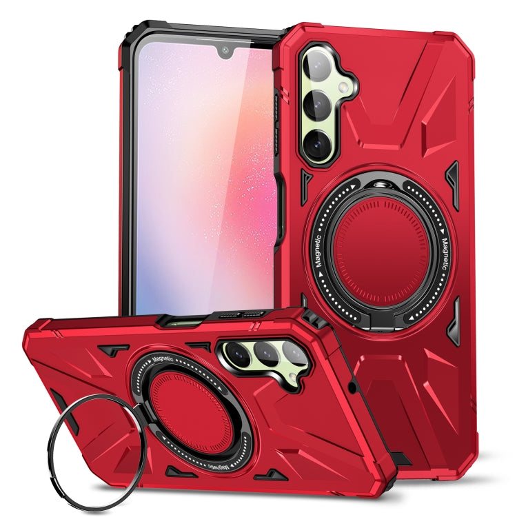 For Samsung Galaxy A54 5G MagSafe Magnetic Shockproof Phone Case with Ring Holder(Red) by buy2fix