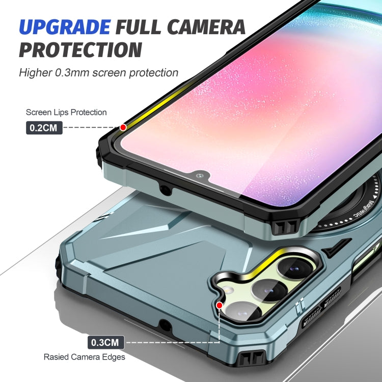 For Samsung Galaxy A54 5G MagSafe Magnetic Shockproof Phone Case with Ring Holder(Green) by buy2fix