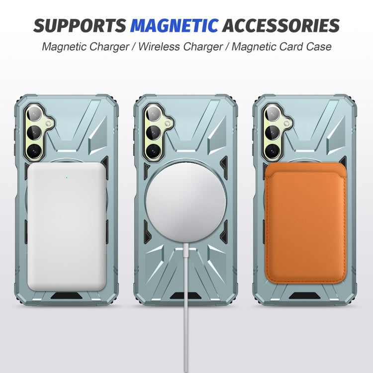 For Samsung Galaxy A54 5G MagSafe Magnetic Shockproof Phone Case with Ring Holder(Green) by buy2fix