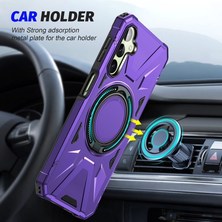 For Samsung Galaxy A54 5G MagSafe Magnetic Shockproof Phone Case with Ring Holder(Purple) by buy2fix