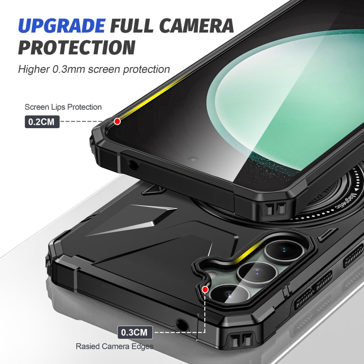 For Samsung Galaxy A15 MagSafe Magnetic Shockproof Phone Case with Ring Holder(Black) by buy2fix