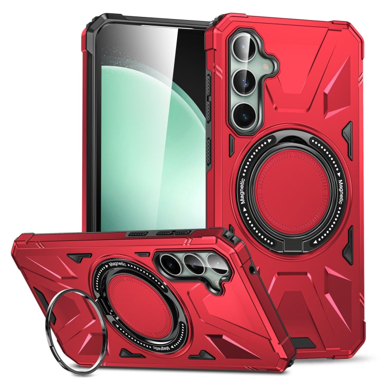 For Samsung Galaxy A15 MagSafe Magnetic Shockproof Phone Case with Ring Holder(Red) by buy2fix
