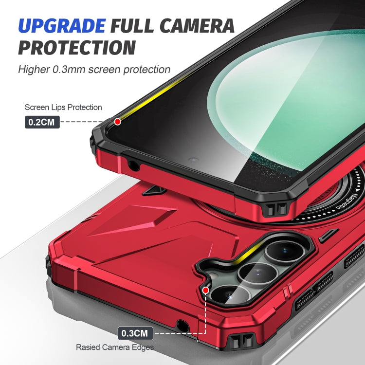 For Samsung Galaxy A15 MagSafe Magnetic Shockproof Phone Case with Ring Holder(Red) by buy2fix