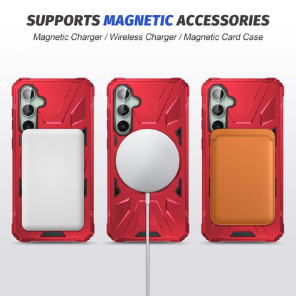 For Samsung Galaxy A15 MagSafe Magnetic Shockproof Phone Case with Ring Holder(Red) by buy2fix