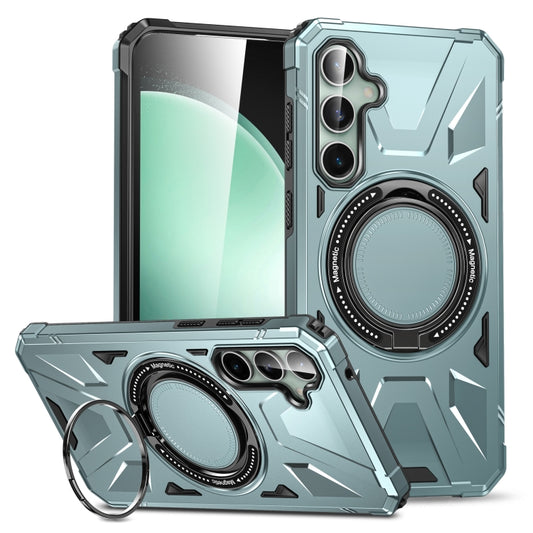 For Samsung Galaxy A15 MagSafe Magnetic Shockproof Phone Case with Ring Holder(Green) by buy2fix