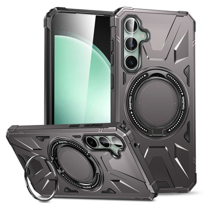 For Samsung Galaxy A15 MagSafe Magnetic Shockproof Phone Case with Ring Holder(Dark Grey) by buy2fix