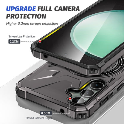 For Samsung Galaxy A15 MagSafe Magnetic Shockproof Phone Case with Ring Holder(Dark Grey) by buy2fix