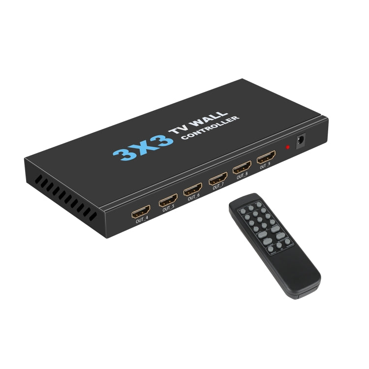 NK-330 3x3 4K 9 Screen HDMI DVI TV Video Wall Controller Splitter Multi Video Screen Processor Splicer, Plug Type:EU Plug(Black) - Splitter by buy2fix | Online Shopping UK | buy2fix