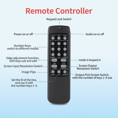 NK-330 3x3 4K 9 Screen HDMI DVI TV Video Wall Controller Splitter Multi Video Screen Processor Splicer, Plug Type:EU Plug(Black) - Splitter by buy2fix | Online Shopping UK | buy2fix