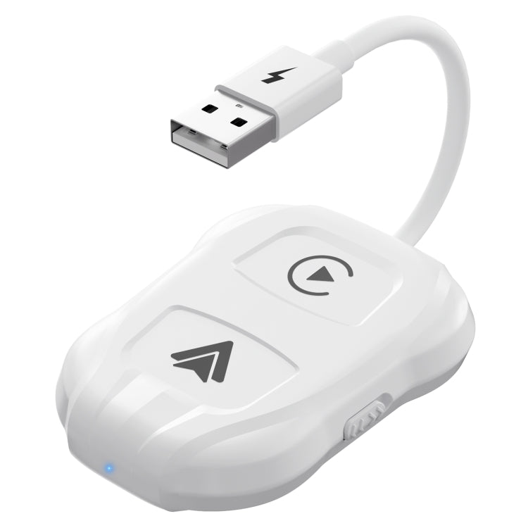 THT-020-9 USB + USB-C / Type-C Wired to Wireless Carplay / Android Auto Adapter(White) - Bluetooth Adapters by buy2fix | Online Shopping UK | buy2fix